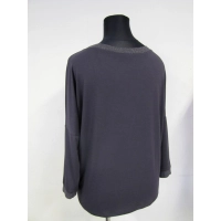 Tunika Bella luźna oversize ze srebrnymi wstawkami - grafitowa